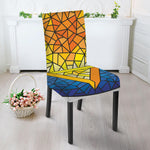 Stained Glass Star of David Print Dining Chair Slipcover