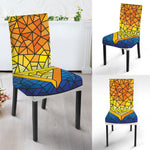 Stained Glass Star of David Print Dining Chair Slipcover