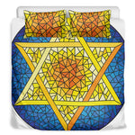 Stained Glass Star of David Print Duvet Cover Bedding Set