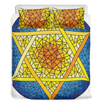 Stained Glass Star of David Print Duvet Cover Bedding Set