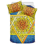 Stained Glass Star of David Print Duvet Cover Bedding Set