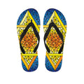 Stained Glass Star of David Print Flip Flops