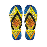 Stained Glass Star of David Print Flip Flops