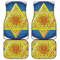 Stained Glass Star of David Print Front and Back Car Floor Mats