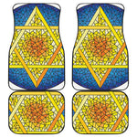 Stained Glass Star of David Print Front and Back Car Floor Mats