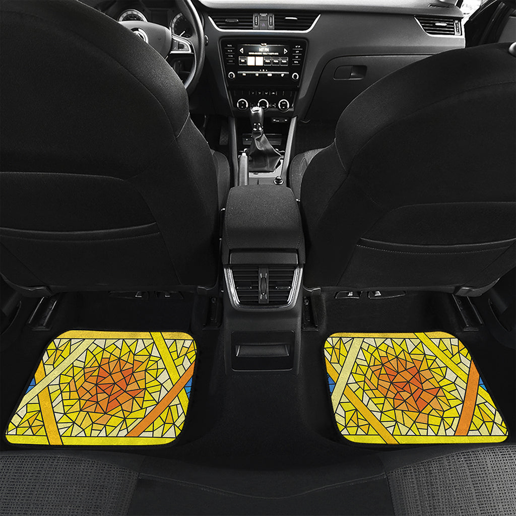 Stained Glass Star of David Print Front and Back Car Floor Mats