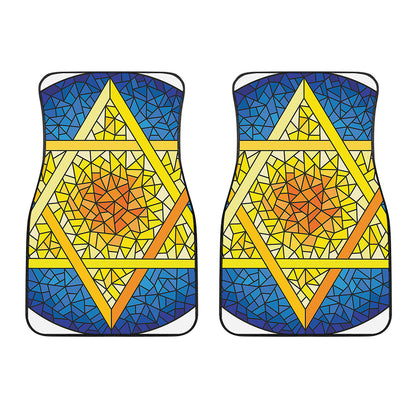 Stained Glass Star of David Print Front Car Floor Mats