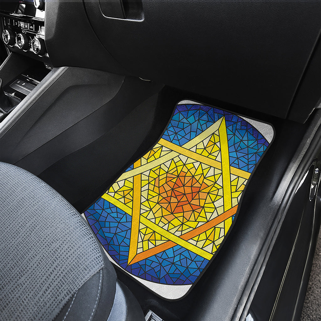 Stained Glass Star of David Print Front Car Floor Mats