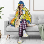 Stained Glass Star of David Print Hooded Blanket