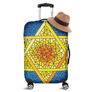 Stained Glass Star of David Print Luggage Cover