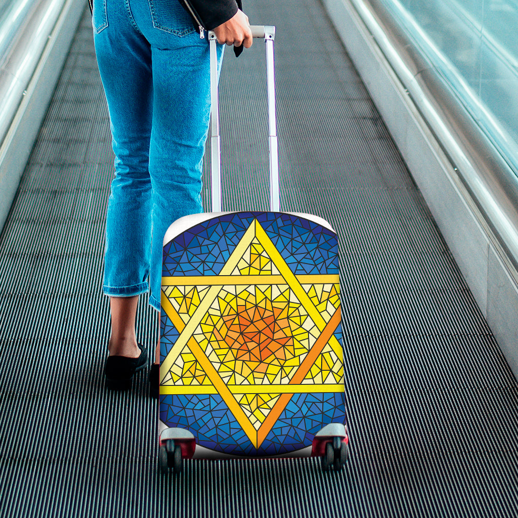 Stained Glass Star of David Print Luggage Cover