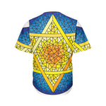 Stained Glass Star of David Print Men's Baseball Jersey