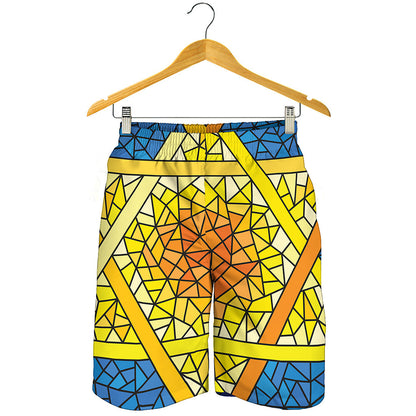 Stained Glass Star of David Print Men's Shorts