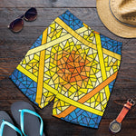 Stained Glass Star of David Print Men's Shorts