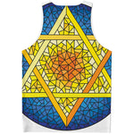 Stained Glass Star of David Print Men's Tank Top