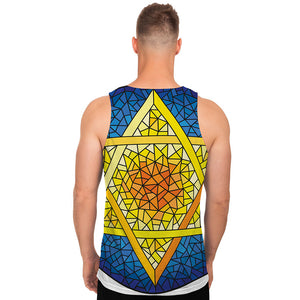 Stained Glass Star of David Print Men's Tank Top