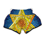 Stained Glass Star of David Print Muay Thai Boxing Shorts