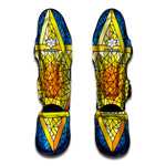 Stained Glass Star of David Print Muay Thai Shin Guard