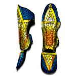 Stained Glass Star of David Print Muay Thai Shin Guard