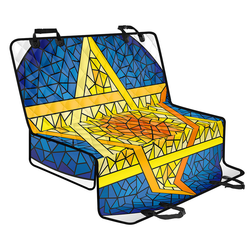 Stained Glass Star of David Print Pet Car Back Seat Cover
