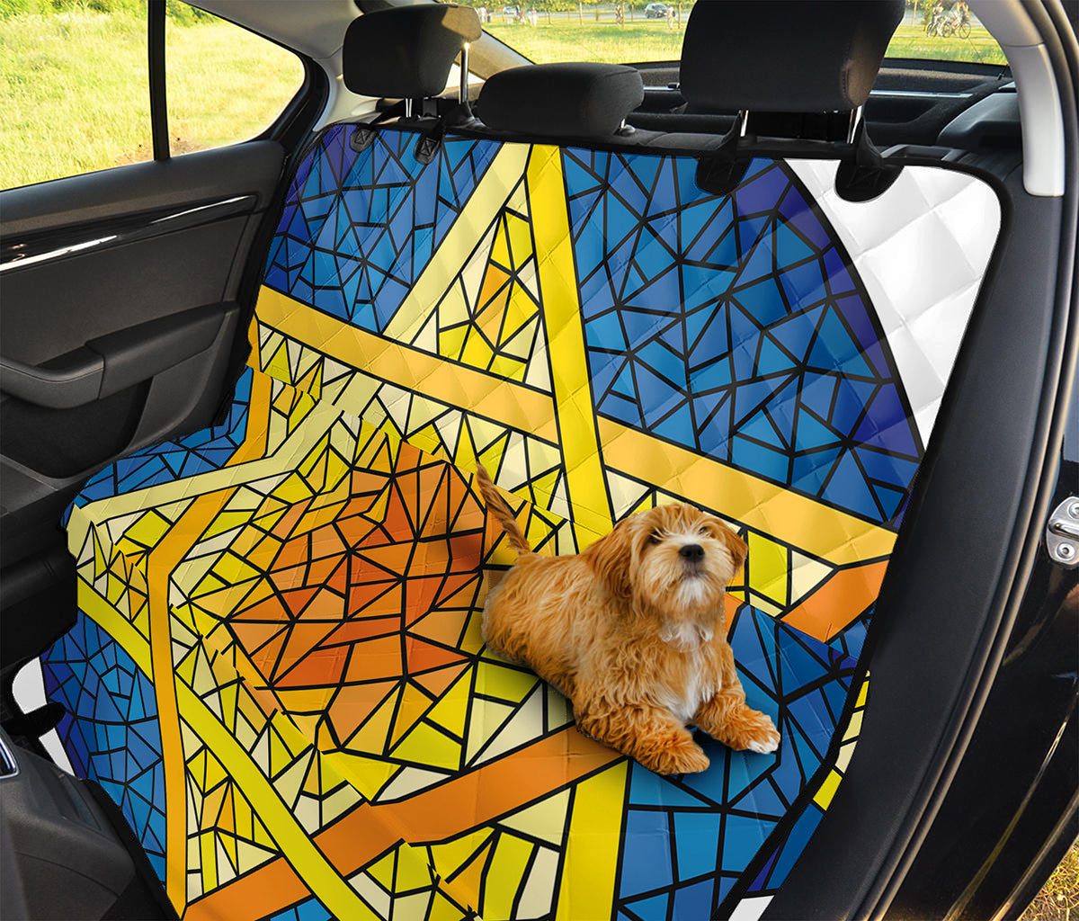 Stained Glass Star of David Print Pet Car Back Seat Cover