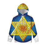 Stained Glass Star of David Print Pullover Hoodie