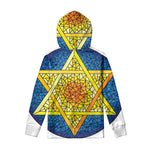 Stained Glass Star of David Print Pullover Hoodie