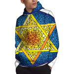 Stained Glass Star of David Print Pullover Hoodie