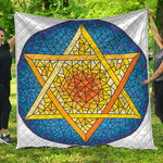 Stained Glass Star of David Print Quilt
