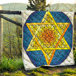 Stained Glass Star of David Print Quilt
