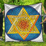 Stained Glass Star of David Print Quilt