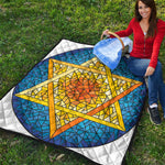 Stained Glass Star of David Print Quilt