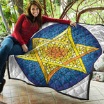 Stained Glass Star of David Print Quilt