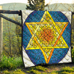 Stained Glass Star of David Print Quilt