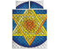 Stained Glass Star of David Print Quilt Bed Set