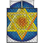 Stained Glass Star of David Print Quilt Bed Set