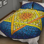 Stained Glass Star of David Print Quilt Bed Set
