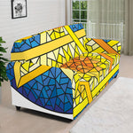 Stained Glass Star of David Print Sofa Cover