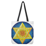 Stained Glass Star of David Print Tote Bag