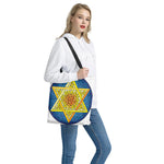Stained Glass Star of David Print Tote Bag