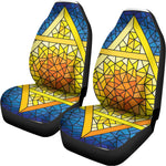 Stained Glass Star of David Print Universal Fit Car Seat Covers