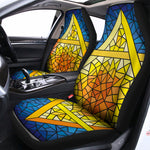 Stained Glass Star of David Print Universal Fit Car Seat Covers