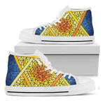 Stained Glass Star of David Print White High Top Shoes