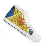 Stained Glass Star of David Print White High Top Shoes