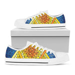Stained Glass Star of David Print White Low Top Shoes