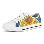 Stained Glass Star of David Print White Low Top Shoes