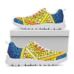 Stained Glass Star of David Print White Sneakers