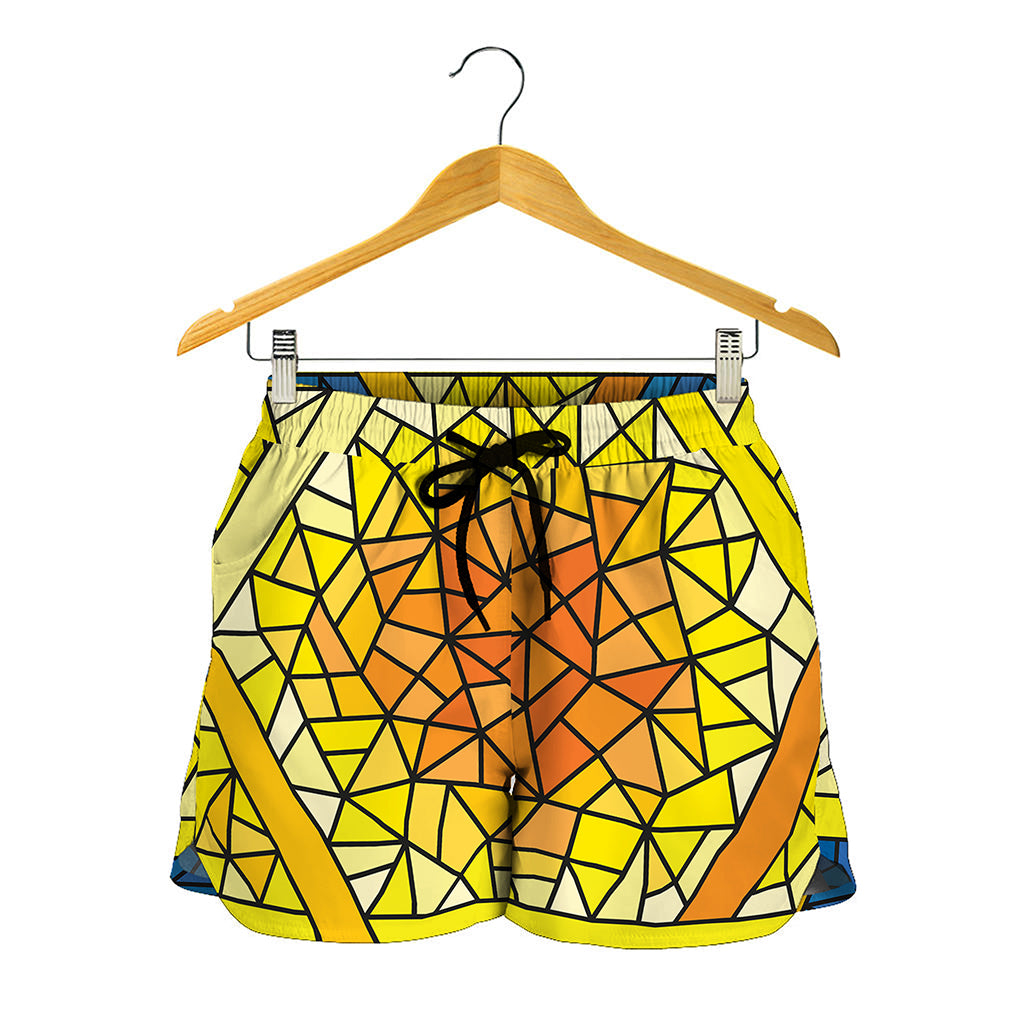 Stained Glass Star of David Print Women's Shorts