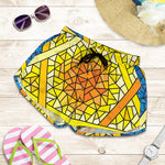 Stained Glass Star of David Print Women's Shorts