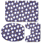 Star And Sheep Pattern Print 3 Piece Bath Mat Set